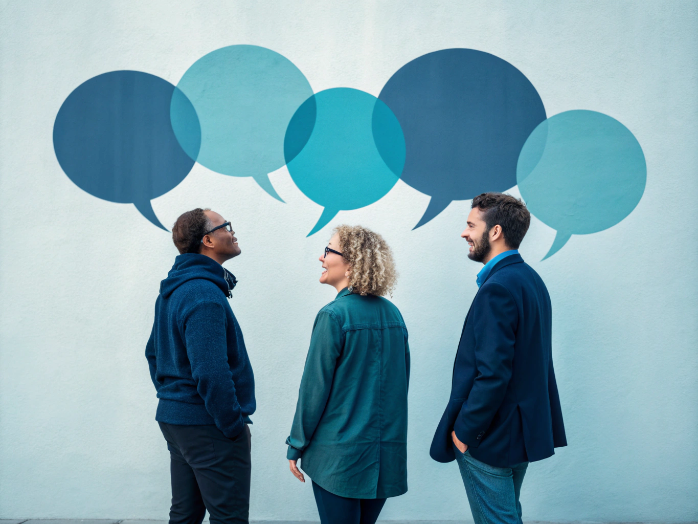 Intersecting speech bubbles illustration